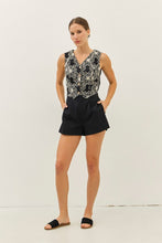Load image into Gallery viewer, Vest Embroidered Romper- Black
