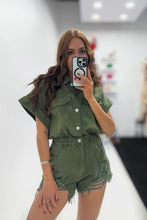 Olive Denim Utility Romper