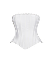 Load image into Gallery viewer, White Lace Trim Corset Top
