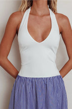 Load image into Gallery viewer, White Navy Maxi Dress
