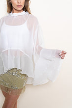 Load image into Gallery viewer, Romantic Long Sleeve Oversized Sheer Top
