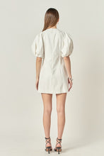 Load image into Gallery viewer, Lace Up Puffed Sleeve Mini Dress
