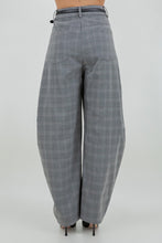 Load image into Gallery viewer, Structured Plaid Lurex Barrel Trousers
