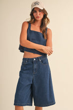 Load image into Gallery viewer, Indigo Denim Top + Bermuda Shorts Set
