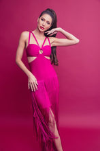 Load image into Gallery viewer, Kiki Fringe Bandage Dress-Magenta
