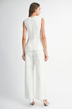 Load image into Gallery viewer, White Peplum Denim Top &amp; Pant Set
