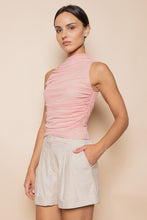 Load image into Gallery viewer, Ruched Mesh Top- Rosey Pink

