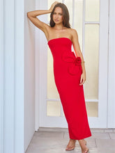 Load image into Gallery viewer, Red Flower Applique Dress
