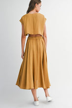 Load image into Gallery viewer, Golden Mustard Midi Skirt Set
