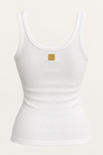 Load image into Gallery viewer, Schia Gold Hardware Tank-White
