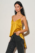 Load image into Gallery viewer, Mustard Silk Open Back Top

