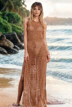 Load image into Gallery viewer, Maxi Knit Cover Up Dress- Tan
