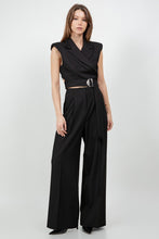 Load image into Gallery viewer, Cropped Blazer Vest With Tie Belt
