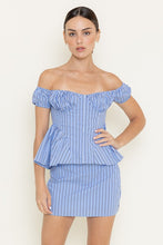 Load image into Gallery viewer, Preppy Striped Top + Skirt Set
