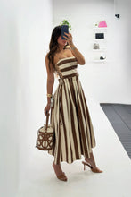 Load image into Gallery viewer, Brown | Cream Striped Dress
