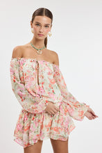 Load image into Gallery viewer, Vibrant Red Floral Off Shoulder Mini Dress
