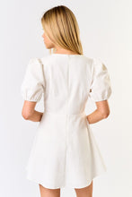 Load image into Gallery viewer, Embroidered Puff Sleeves Mini Dress
