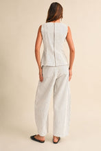 Load image into Gallery viewer, Natural Striped Barrel Pant Set
