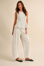 Load image into Gallery viewer, Natural Striped Barrel Pant Set
