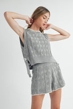 Load image into Gallery viewer, Alaia Side Tie Knit Vest Set- H.Grey
