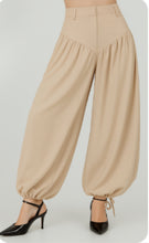 Load image into Gallery viewer, Balloon Adjustable Ankle Tie Pants- Beige
