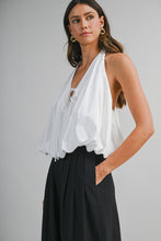 Load image into Gallery viewer, White Halter Bubble Top

