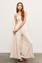 Load image into Gallery viewer, Strapless Wide Leg Jumpsuit- Natural
