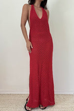 Load image into Gallery viewer, Red Halter Neck Backless Cover Up Dress
