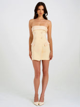 Load image into Gallery viewer, Dalilah Butter Yellow Double Breast Mini Pencil Dress
