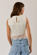 Load image into Gallery viewer, Lace Detail Satin Top- Ivory
