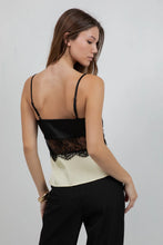 Load image into Gallery viewer, Yellow|Black Satin Lace Top
