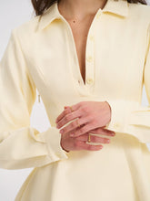 Load image into Gallery viewer, Obelia Off White Long Sleeve Polo Mini Dress
