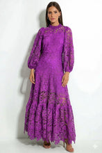 Load image into Gallery viewer, Lena Embroidered Lace Flare Maxi Dress
