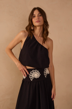 Load image into Gallery viewer, Rio Soleil Black One-Shoulder Balloon Blouse
