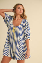 Load image into Gallery viewer, Striped Navy|Yellow Romper
