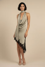 Load image into Gallery viewer, Sage Satin Lace Dress
