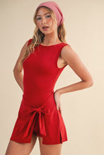 Load image into Gallery viewer, Sleeveless Wrap Tie Front Dress - Cherry

