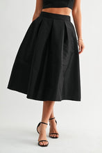 Load image into Gallery viewer, High-waisted black taffeta skirt
