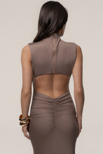 Load image into Gallery viewer, Mocha Buckle Maxi Dress
