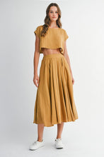 Load image into Gallery viewer, Golden Mustard Midi Skirt Set
