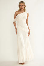 Load image into Gallery viewer, Ivory Silhouette Asymmetric Maxi Dress
