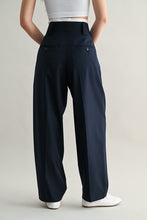 Load image into Gallery viewer, Pintuck Waist Contrast Suit Trouser Pants
