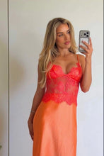 Load image into Gallery viewer, Aura Lace Satin Dress
