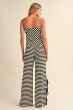 Load image into Gallery viewer, Lena Stripe Cream|Black Pant Set
