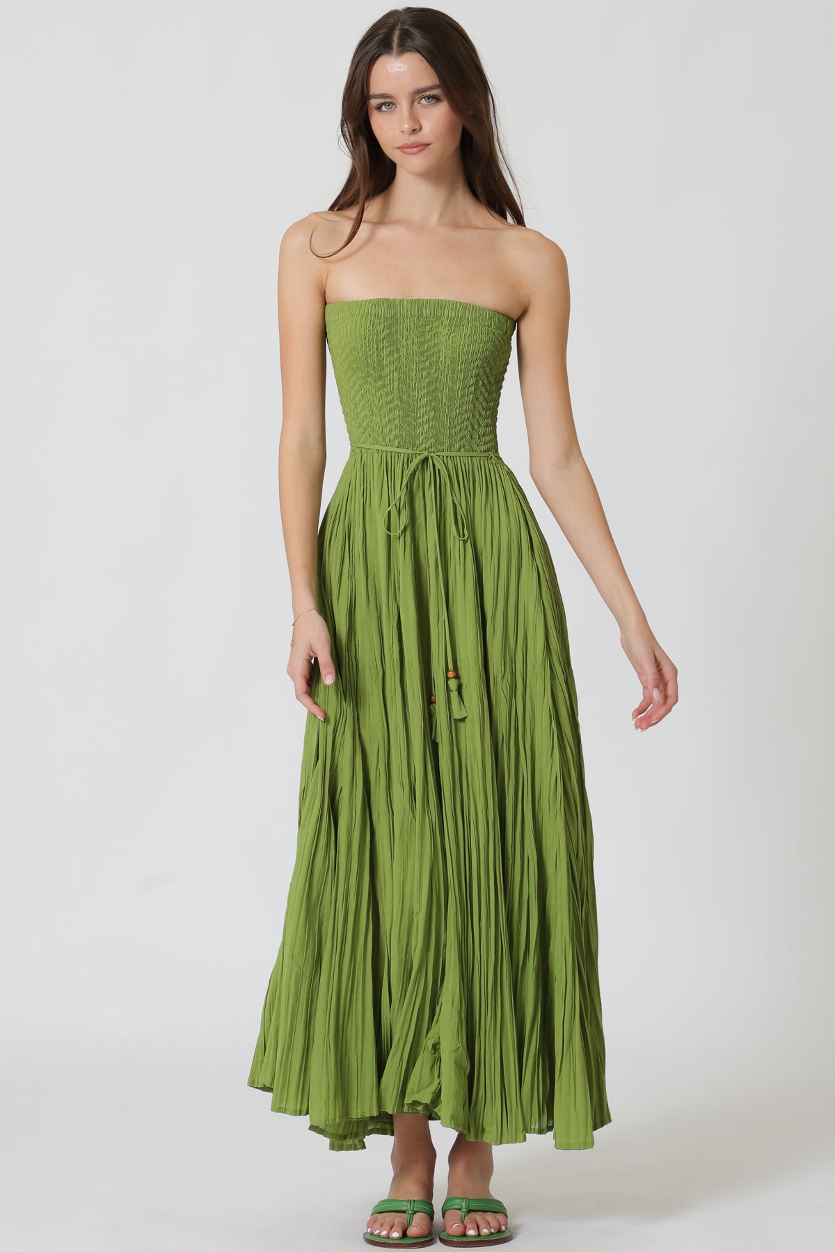 Green Off Shoulder Maxi Dress(Pre order) Large