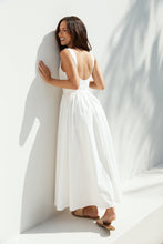 Load image into Gallery viewer, Boat Neckline White Maxi Dress
