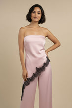 Load image into Gallery viewer, Pink Pearl Satin Lace Pant Set
