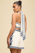 Load image into Gallery viewer, Marine Tie Neck Short Set
