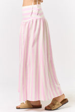 Load image into Gallery viewer, Pink Linen Striped Skirt Set
