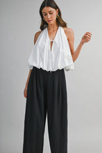 Load image into Gallery viewer, White Halter Bubble Top
